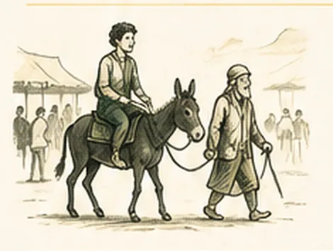 Le fils sur l'âne, le sage marchant à pied